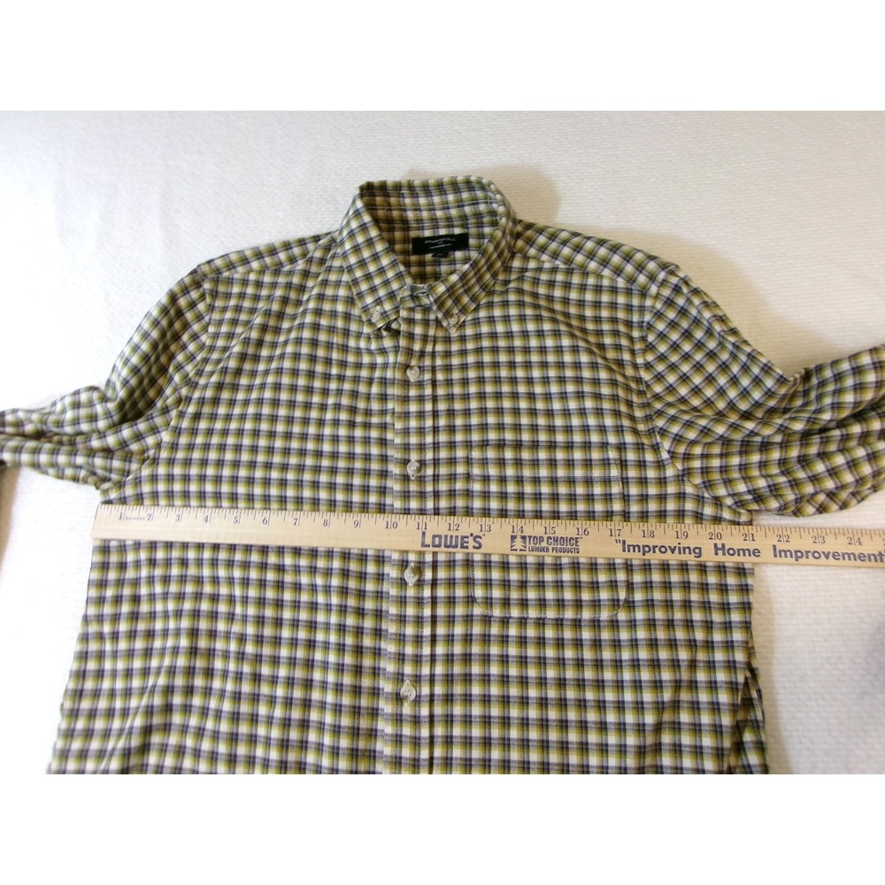 Banana Republic Mens Plaid Button Down Shirt Black Fern Green 542377-19 Medium - Picture 2 of 10